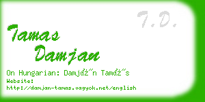 tamas damjan business card